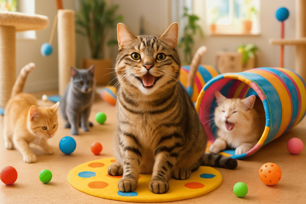 gato feliz de brinquedo